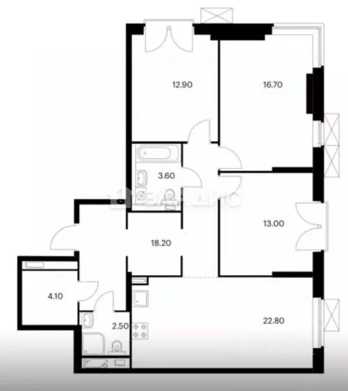 3-к кв. Москва Волоколамское ш., 71/13к1 (94.0 м) - Фото 2