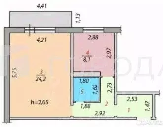 1-к кв. Кемеровская область, Новокузнецк ул. Березовая Роща, 26 (44.0 ... - Фото 2