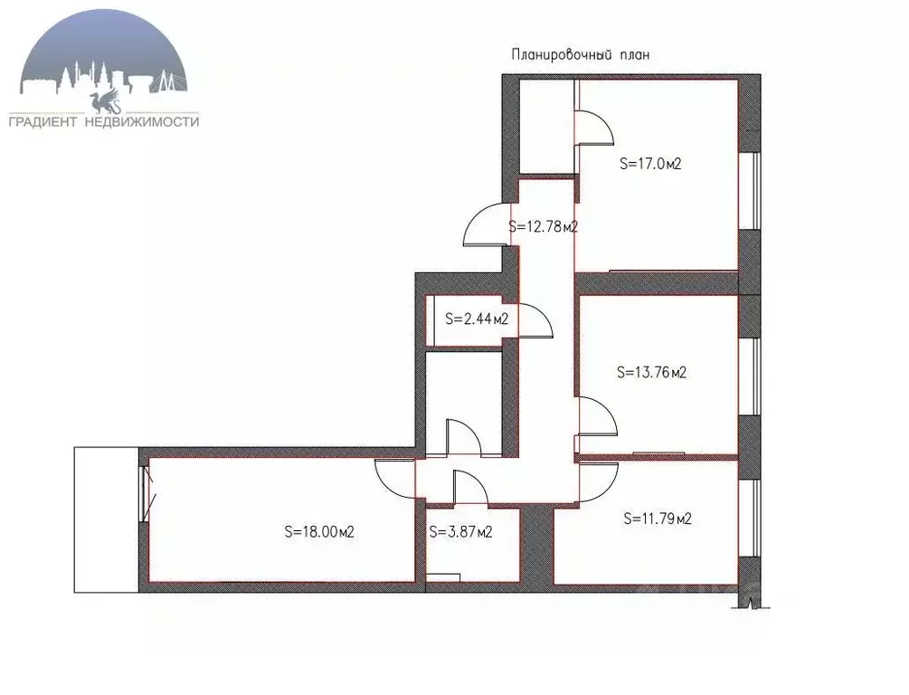 3-к кв. Татарстан, Казань ул. Анаса Тазетдинова, 6 (86.0 м) - Фото 2