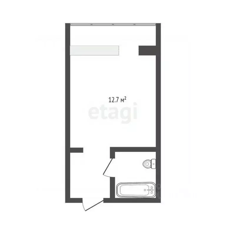 Студия Тюменская область, Тюмень ул. Мельникайте, 67 (12.7 м) - Фото 1