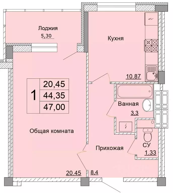 1-к кв. Белгородская область, Старый Оскол Степной мкр, 33Е (47.0 м) - Фото 0