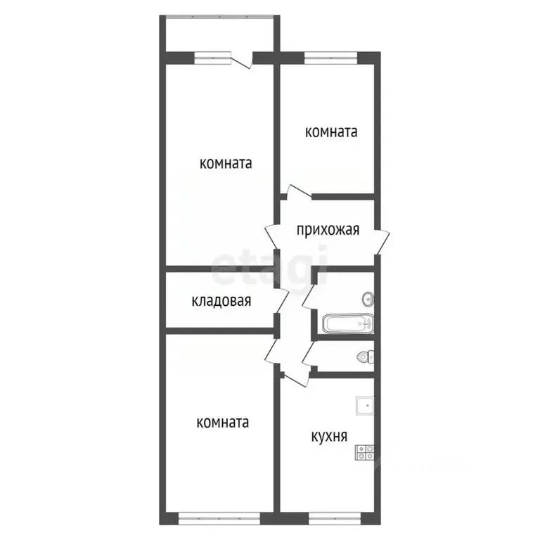 3-к кв. Тульская область, Ефремов ул. Ломоносова, 8 (63.0 м) - Фото 1