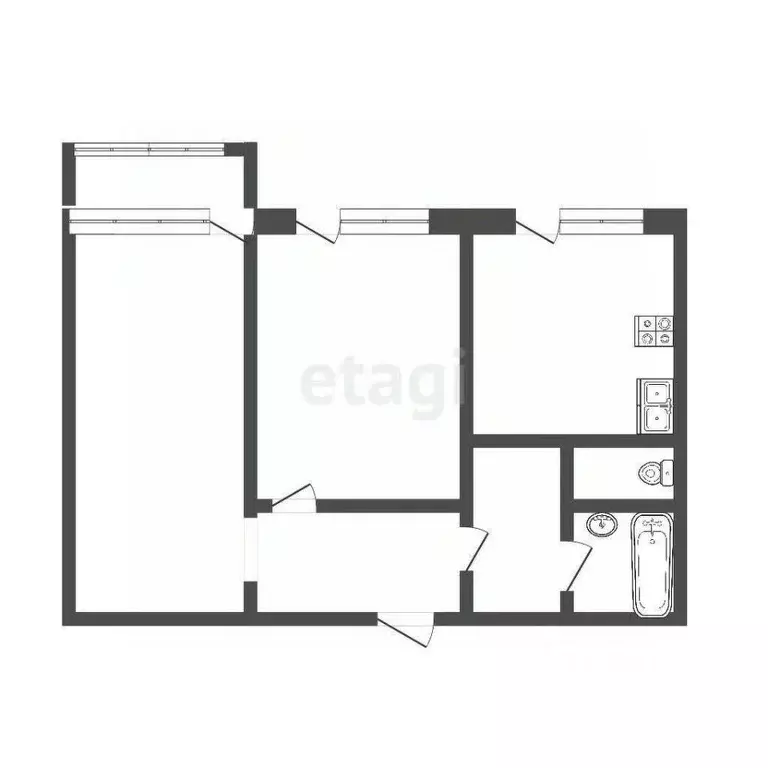 2-к кв. Московская область, Воскресенск Новлянский мкр, ул. Западная, ... - Фото 2