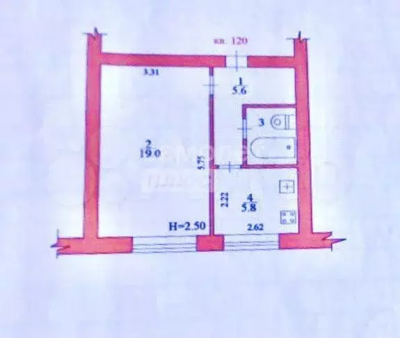 1-к. квартира, 33,7 м, 3/10 эт. - Фото 0