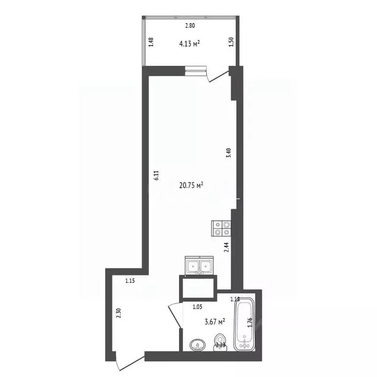 Студия Ростовская область, Ростов-на-Дону, Нахичевань ул. 23-я Линия, ... - Фото 2