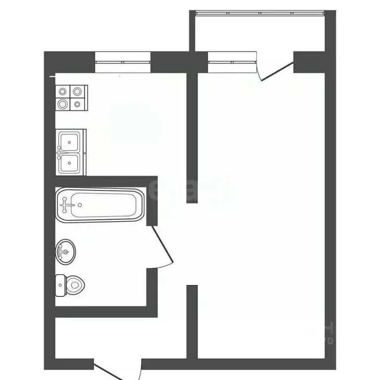 1-к кв. Московская область, Воскресенск Центральный мкр, ул. Победы, ... - Фото 2