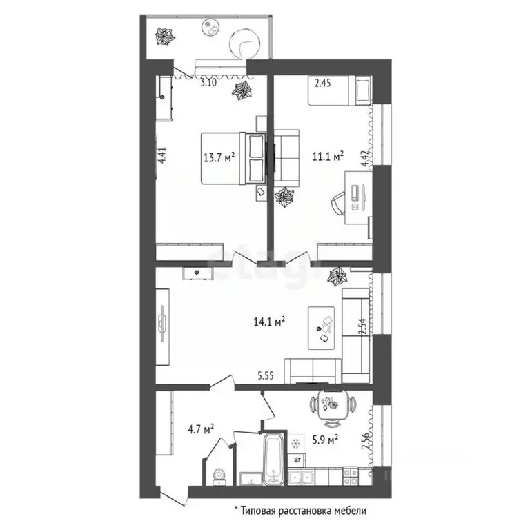 3-к кв. Московская область, Истра ул. 9-й Гвардейской Дивизии, 52 ... - Фото 2