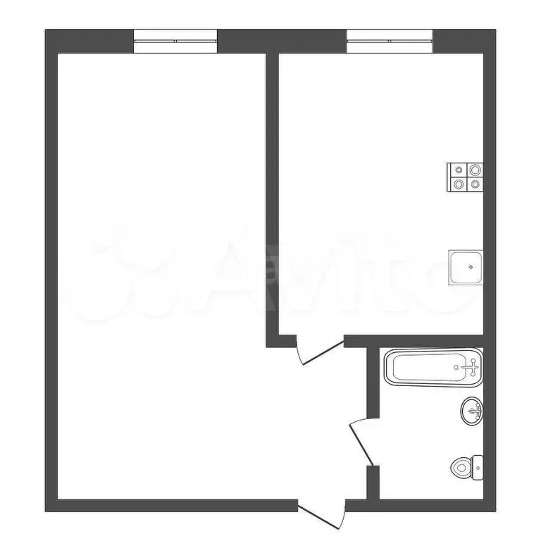 1-к. квартира, 34,5 м, 3/3 эт. - Фото 0