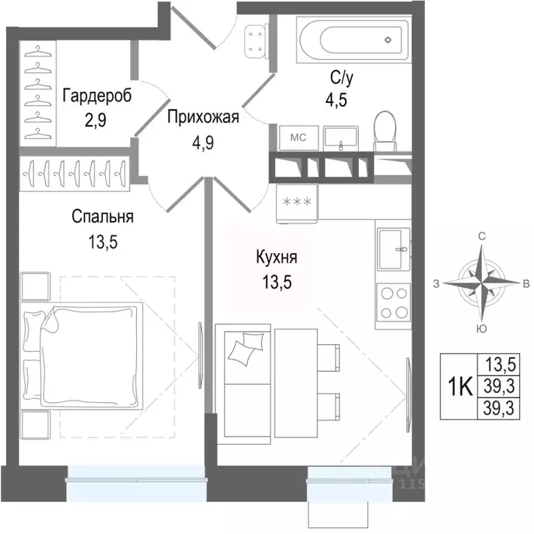 1-к кв. Московская область, Королев Первомайский мкр, Киноквартал ... - Фото 1