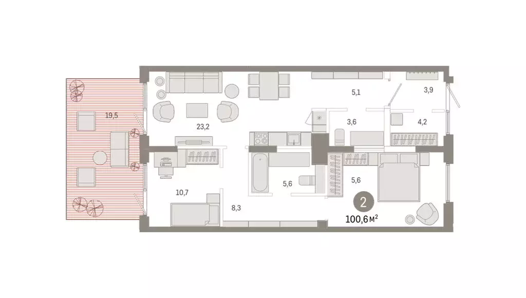 2-комнатная квартира: Омск, Кировский округ (100.6 м) - Фото 2