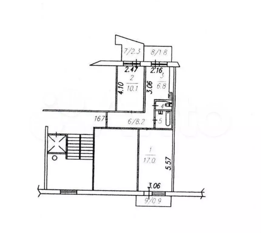 Аукцион: 2-к. квартира, 45,3 м, 1/10 эт. - Фото 0