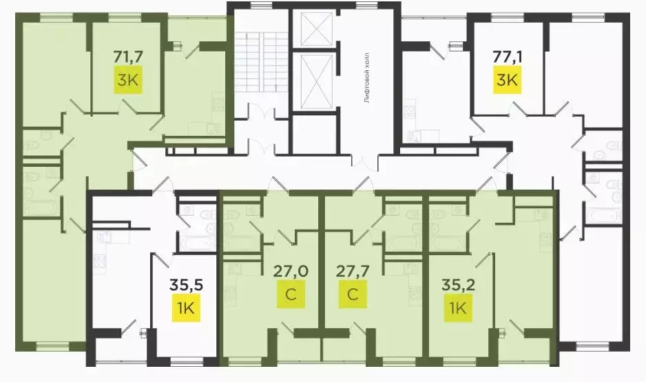 3-к кв. Свердловская область, Екатеринбург ул. Учителей, 33/3 (77.1 м) - Фото 2