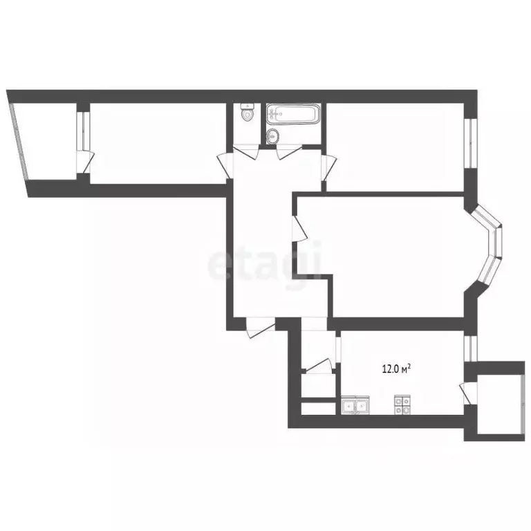 3-к кв. Орловская область, Орел ул. Бурова, 34 (75.7 м) - Фото 0