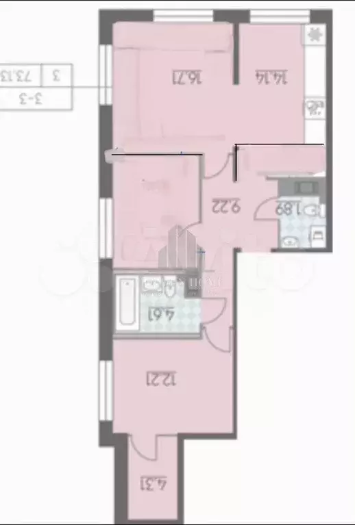 3-к. квартира, 75 м, 3/11 эт. - Фото 0