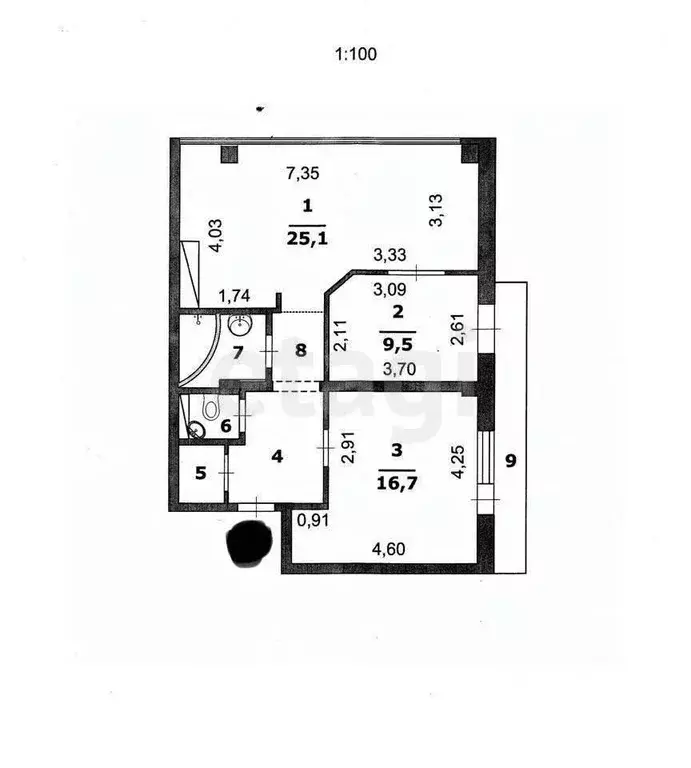 2-к кв. Белгородская область, Белгород ул. Гоголя, 15б (66.2 м) - Фото 1