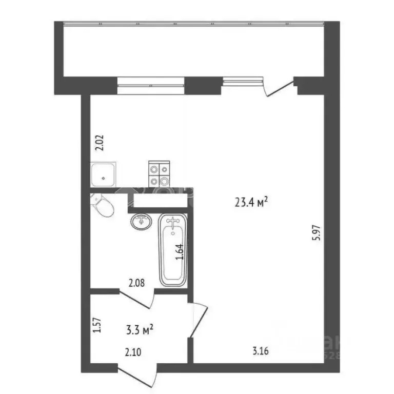 Студия Тюменская область, Тюменский муниципальный округ, д. Патрушева ... - Фото 2