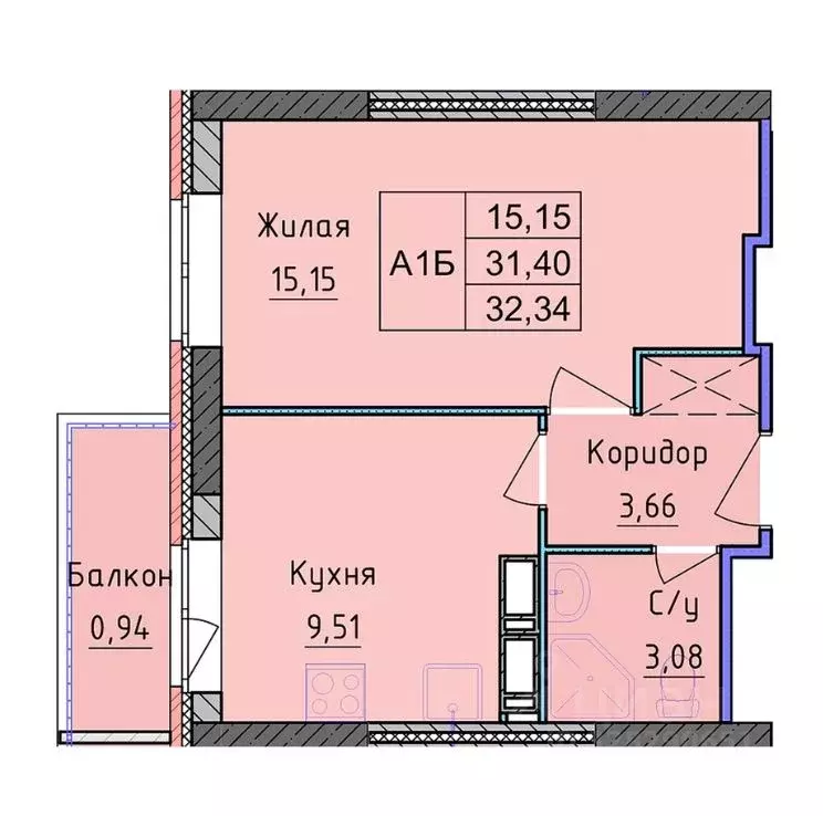 1-к кв. Ярославская область, Ярославль ул. Строителей, 18 (32.34 м) - Фото 2