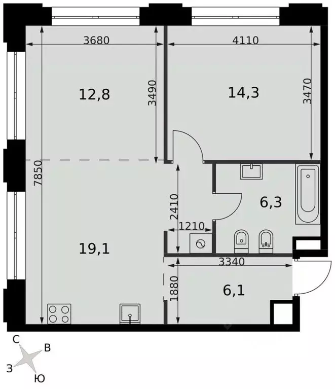 2-к кв. Москва ул. Шеногина, 2 (58.6 м) - Фото 1