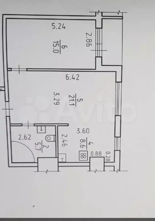 2-к. квартира, 50,1 м, 6/9 эт. - Фото 0