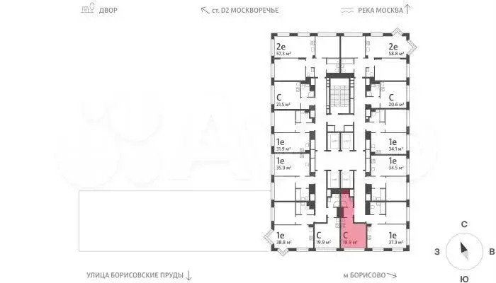 Квартира-студия, 19,9 м, 21/30 эт. - Фото 1