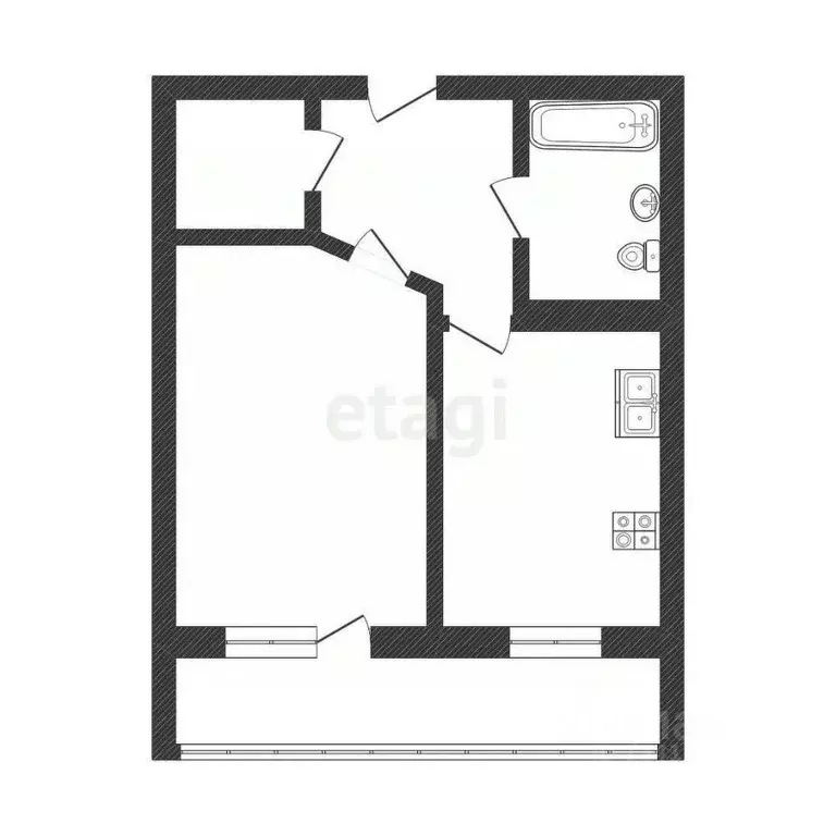 1-к кв. Белгородская область, Белгород Садовая ул., 120в (37.0 м) - Фото 1