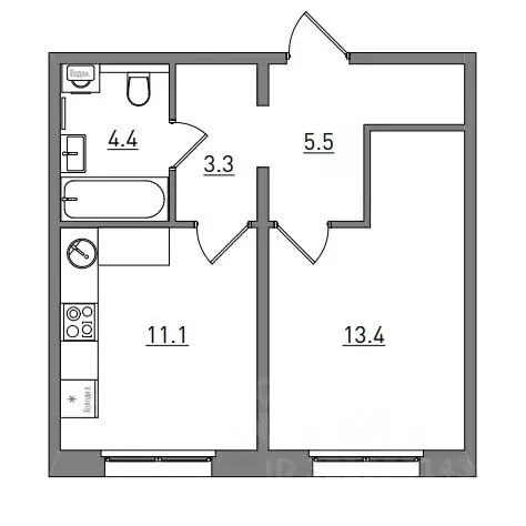 1-к кв. Кировская область, Киров ул. Чистопрудненская, 13А (37.7 м) - Фото 1