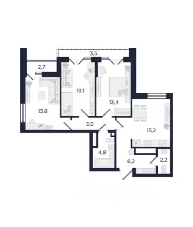 3-комнатная квартира: Екатеринбург, улица Свердлова, 32Б (76 м) - Фото 0