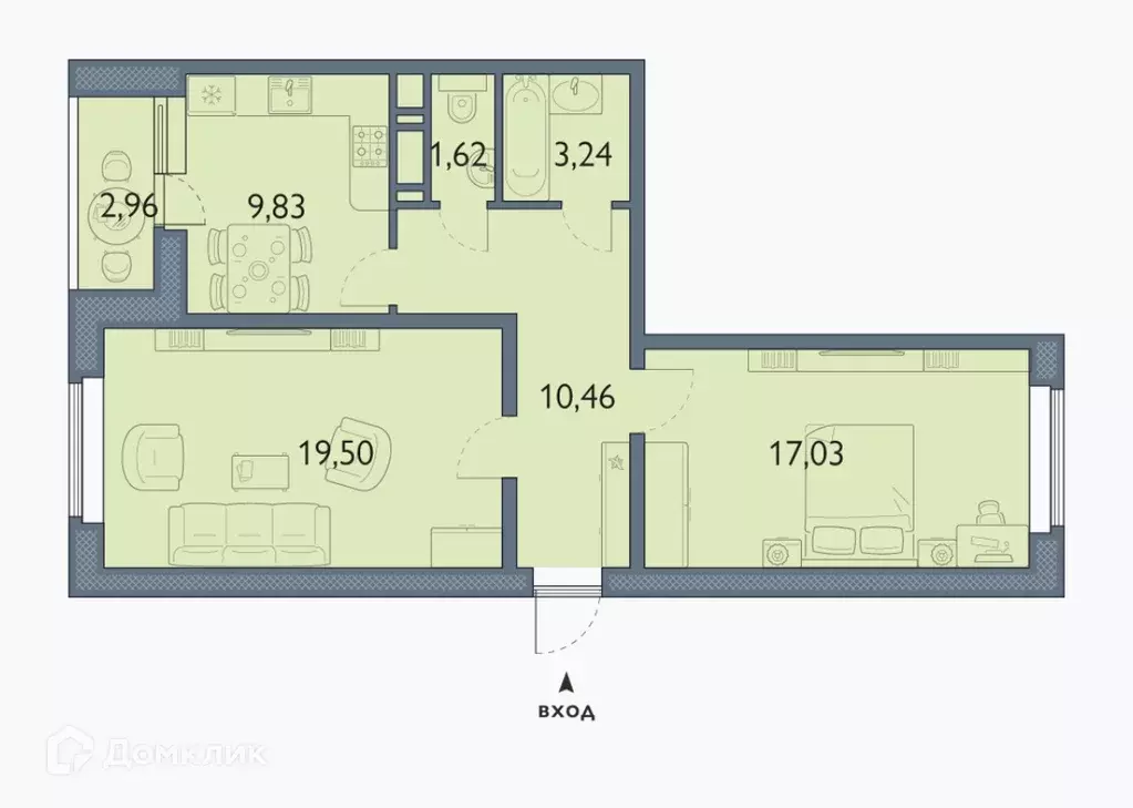 Продаётся 2-к квартира, 63.16 м - Фото 1