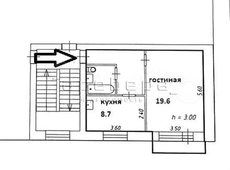 1-к. квартира, 39 м, 4/5 эт. - Фото 0