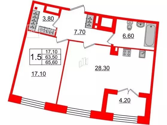 Продаётся 1-к квартира, 65 м - Фото 0