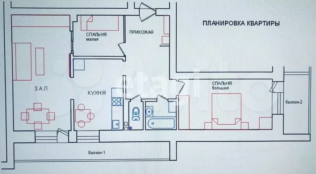 3-к. квартира, 65,3 м, 5/7 эт. - Фото 0