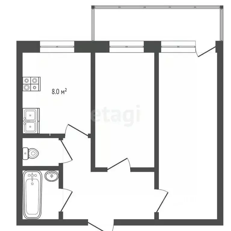 2-к кв. Владимирская область, Муром ул. Воровского, 69 (52.2 м) - Фото 1
