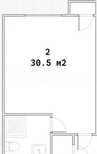 Квартира-студия, 30,5 м, 2/9 эт. - Фото 0
