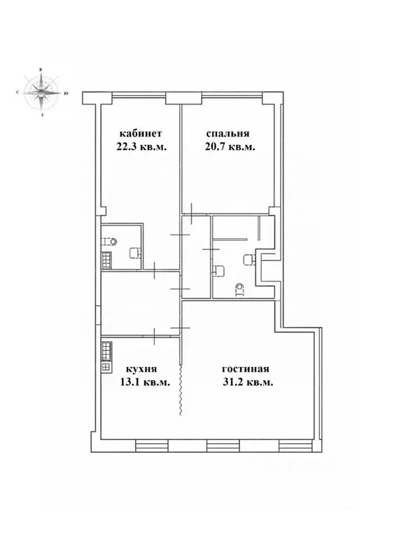 3-к кв. Санкт-Петербург Орловская ул., 1к2 (111.8 м) - Фото 2
