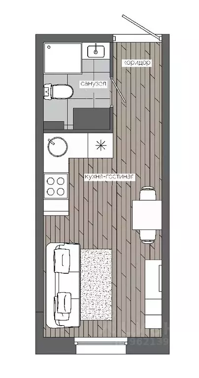 1-к кв. Ханты-Мансийский АО, Сургут 30А мкр,  (19.14 м) - Фото 0