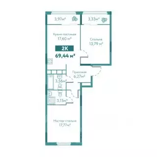 2-к кв. Тюменская область, Тюмень ул. Павла Никольского, 2 (69.4 м) - Фото 1