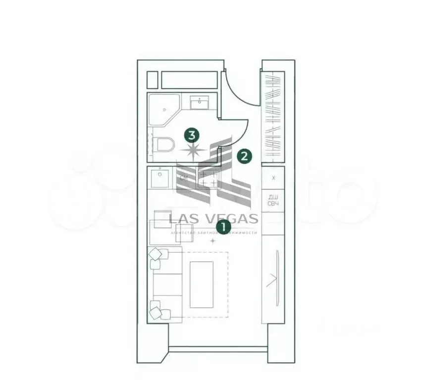 Квартира-студия, 25 м, 24/31 эт. - Фото 0