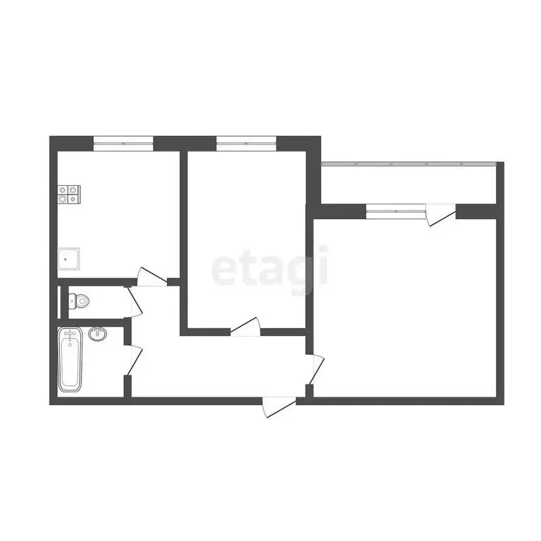 2-комнатная квартира: Тобольск, микрорайон 7А, 9 (52 м) - Фото 1