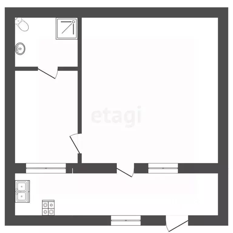 1-к кв. Крым, Бахчисарай ул. Крымская, 8 (34.2 м) - Фото 1