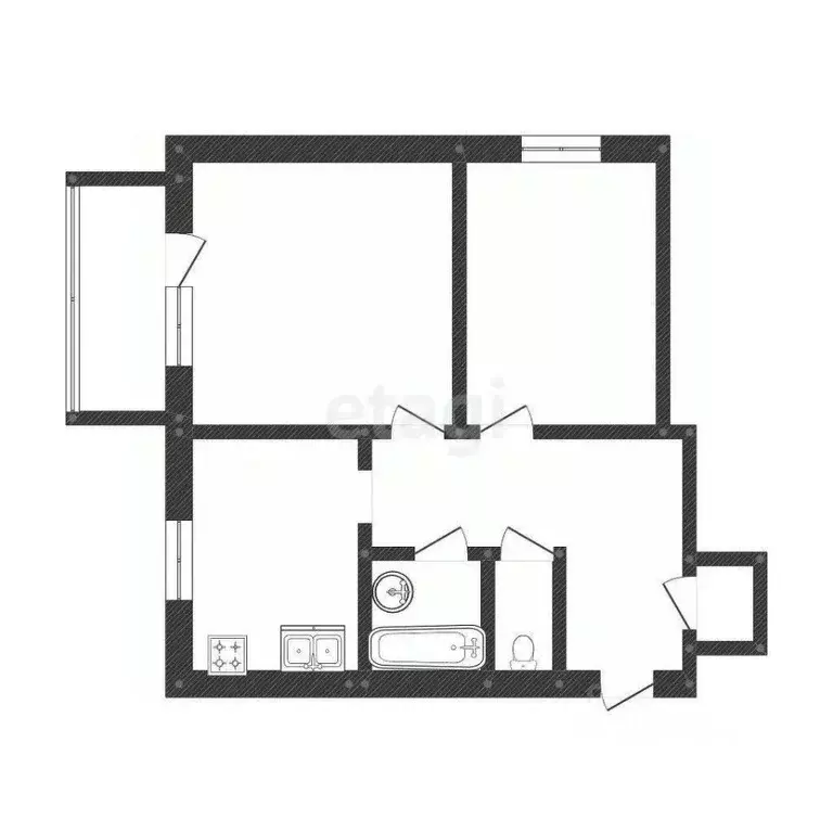 2-к кв. Костромская область, Кострома ул. Шагова, 148 (45.4 м) - Фото 1
