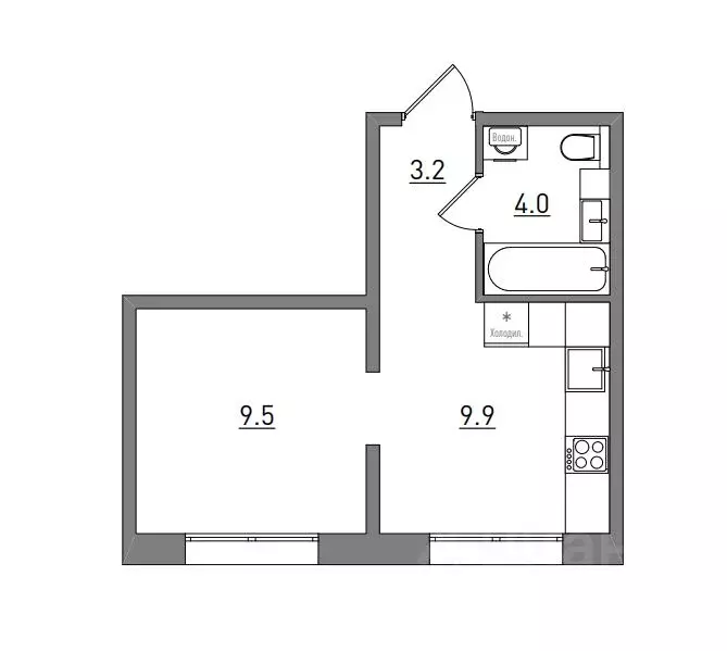 1-к кв. Кировская область, Киров бул. Прибрежный, 6 (26.6 м) - Фото 2