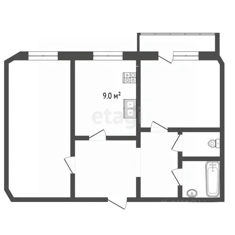 2-к кв. Ставропольский край, Кисловодск просп. Победы (49.2 м) - Фото 2