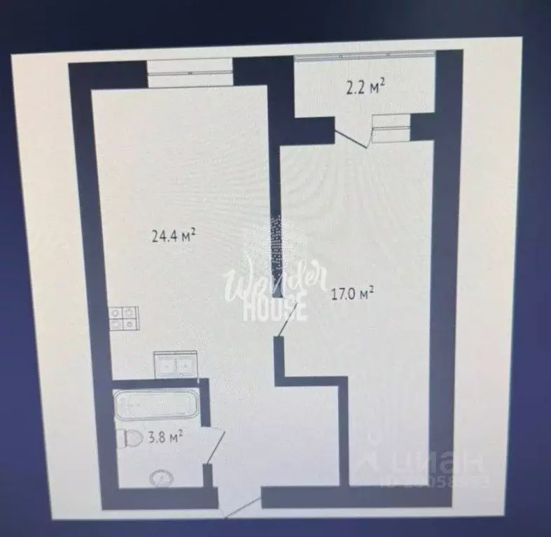 1-к кв. Тюменская область, Тюмень Комбинатская ул., 54к2 (46.0 м) - Фото 2