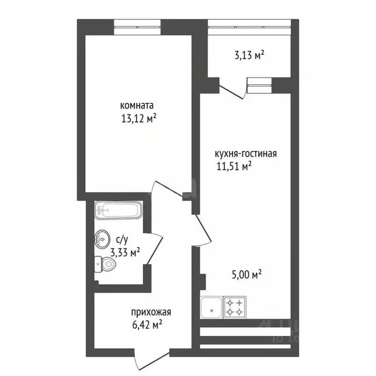 1-к кв. Башкортостан, Уфа ул. Майора Доставалова, 7 (39.4 м) - Фото 2