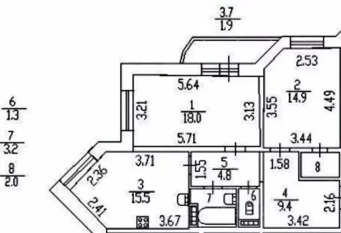 2-к кв. Санкт-Петербург Белградская ул., 26к9 (69.1 м) - Фото 1