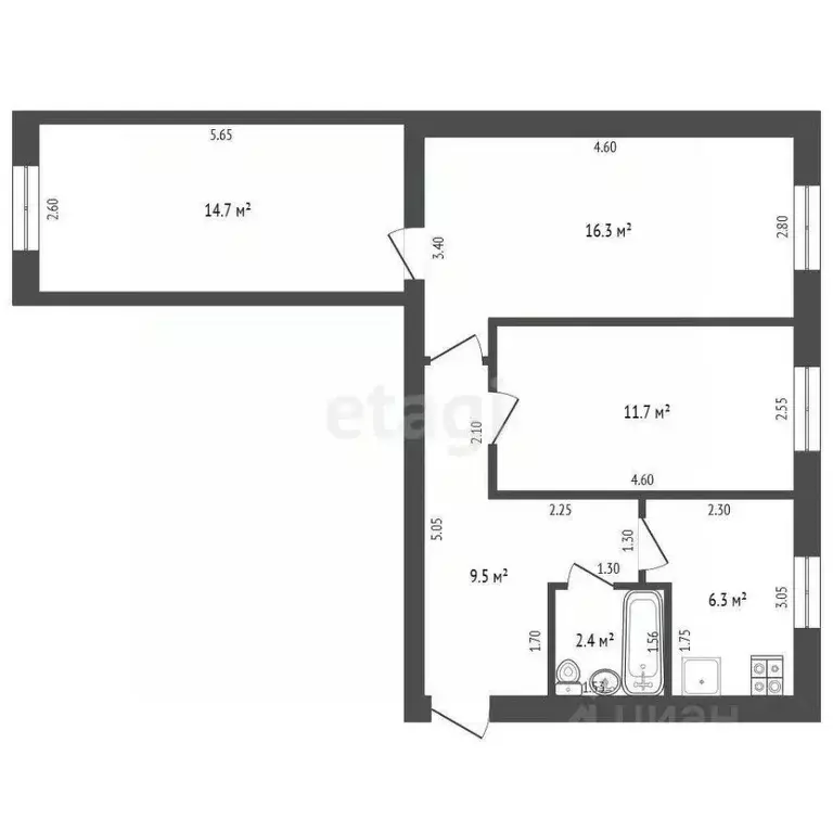 3-к кв. Башкортостан, Аургазинский район, с. Толбазы ул. Гафури, 2 ... - Фото 2
