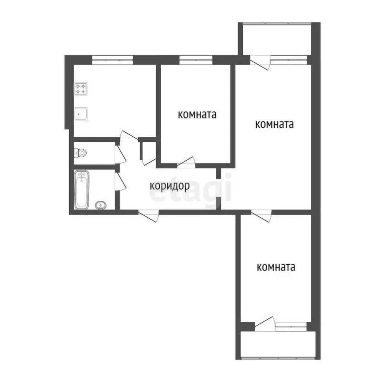 3-комнатная квартира: Тобольск, 4-й микрорайон, 16 (61 м) - Фото 0