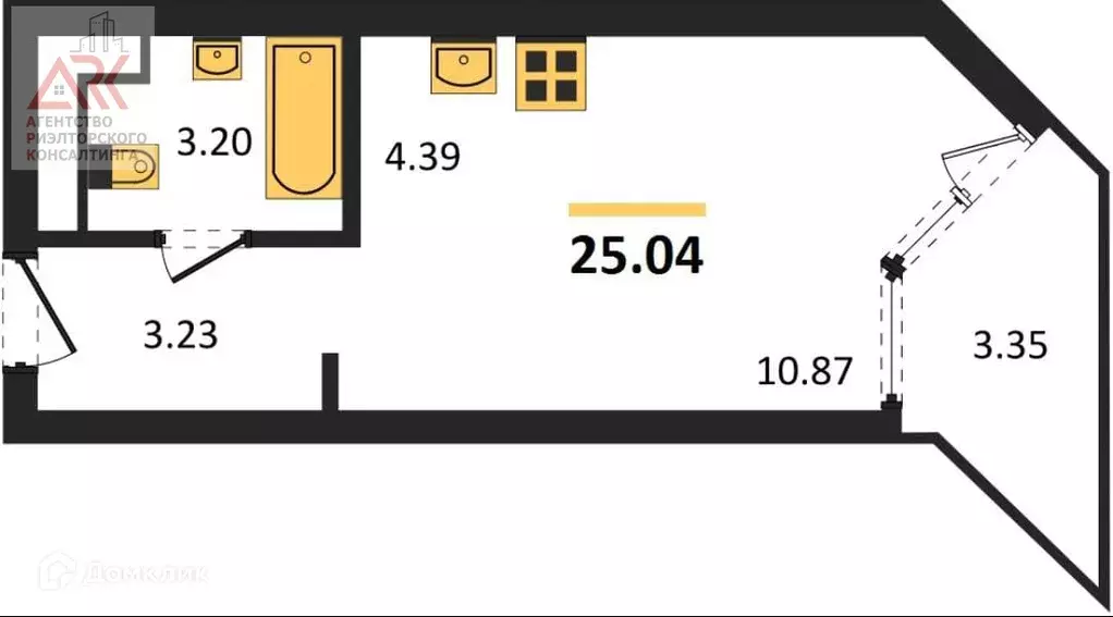 Продаётся квартира-студия, 25.04 м - Фото 1