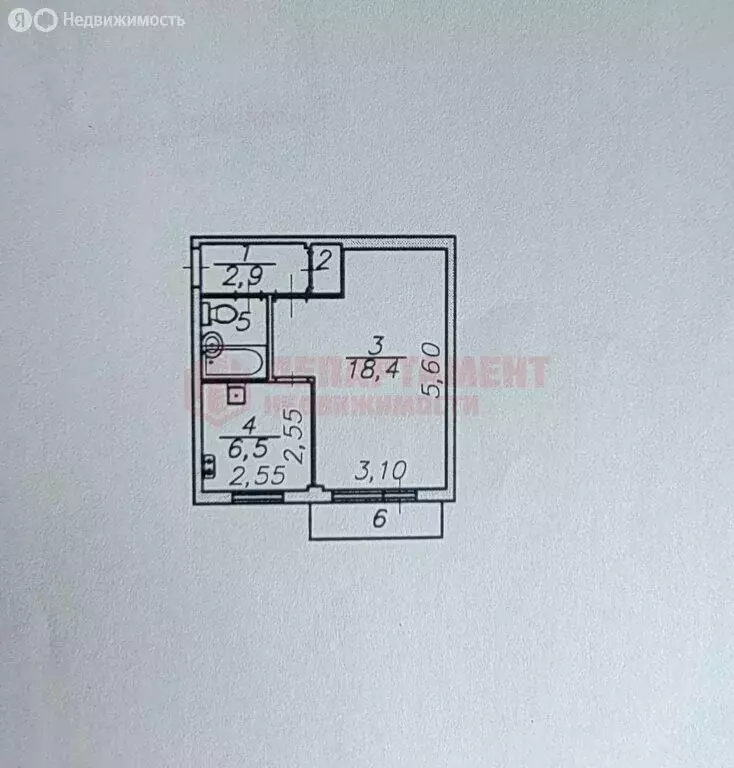 1-комнатная квартира: Астрахань, улица Нариманова, 2В (32.3 м) - Фото 1