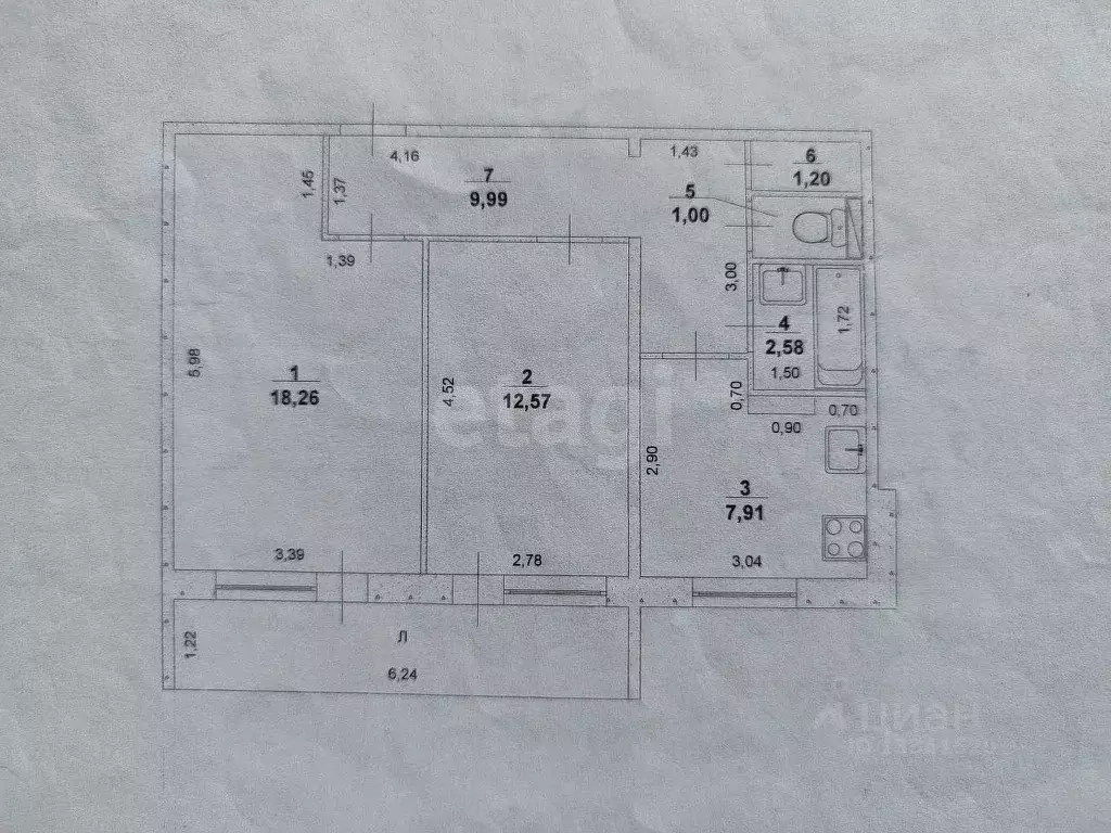 2-к кв. Ульяновская область, Ульяновск просп. Гая, 67 (57.3 м) - Фото 1